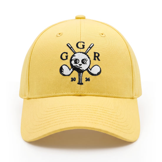 Girls Got Range Banana Yellow cap with Classic Black Insignia embroidery, front view
