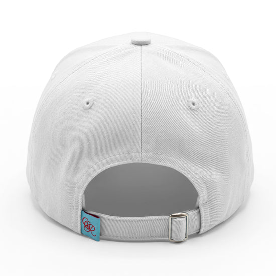 Girls Got Range Cloud White cap with Cherry Blossom Pink GGR monogram embroidery, back view