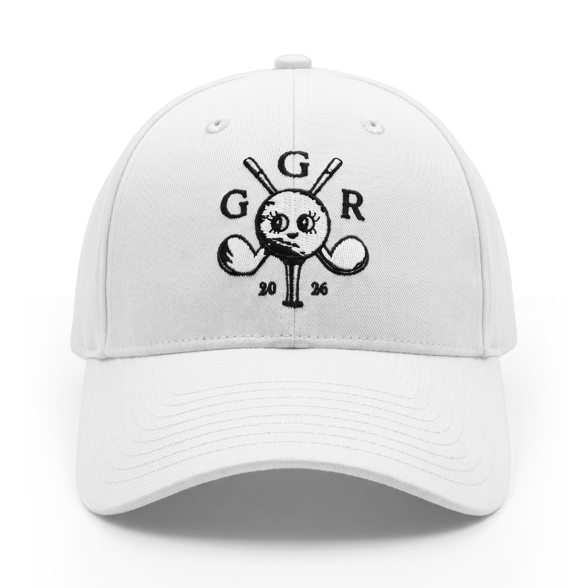 Girls Got Range Cloud White cap with Classic Black Insignia embroidery, front view