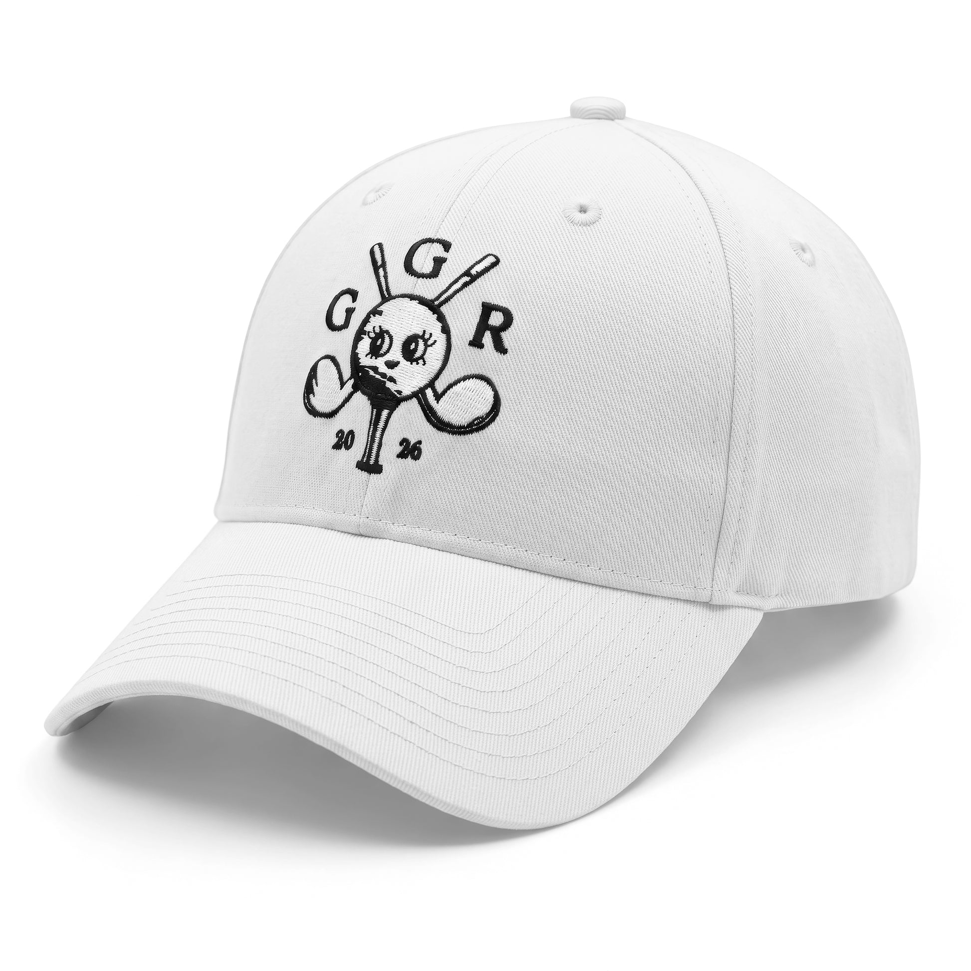 Girls Got Range Cloud White cap with Classic Black Insignia embroidery, side view