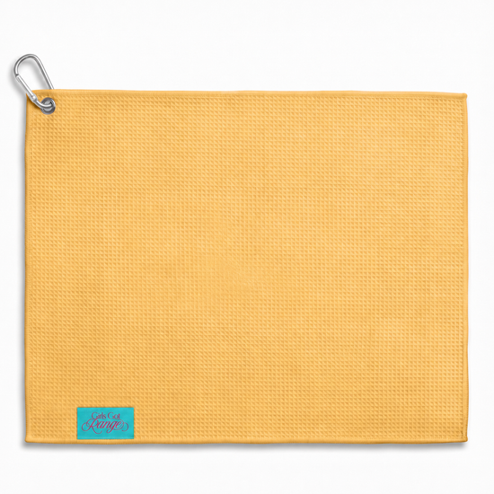 Girls Got Range She So Fly microfiber golf towel, solid Nectarine Orange back